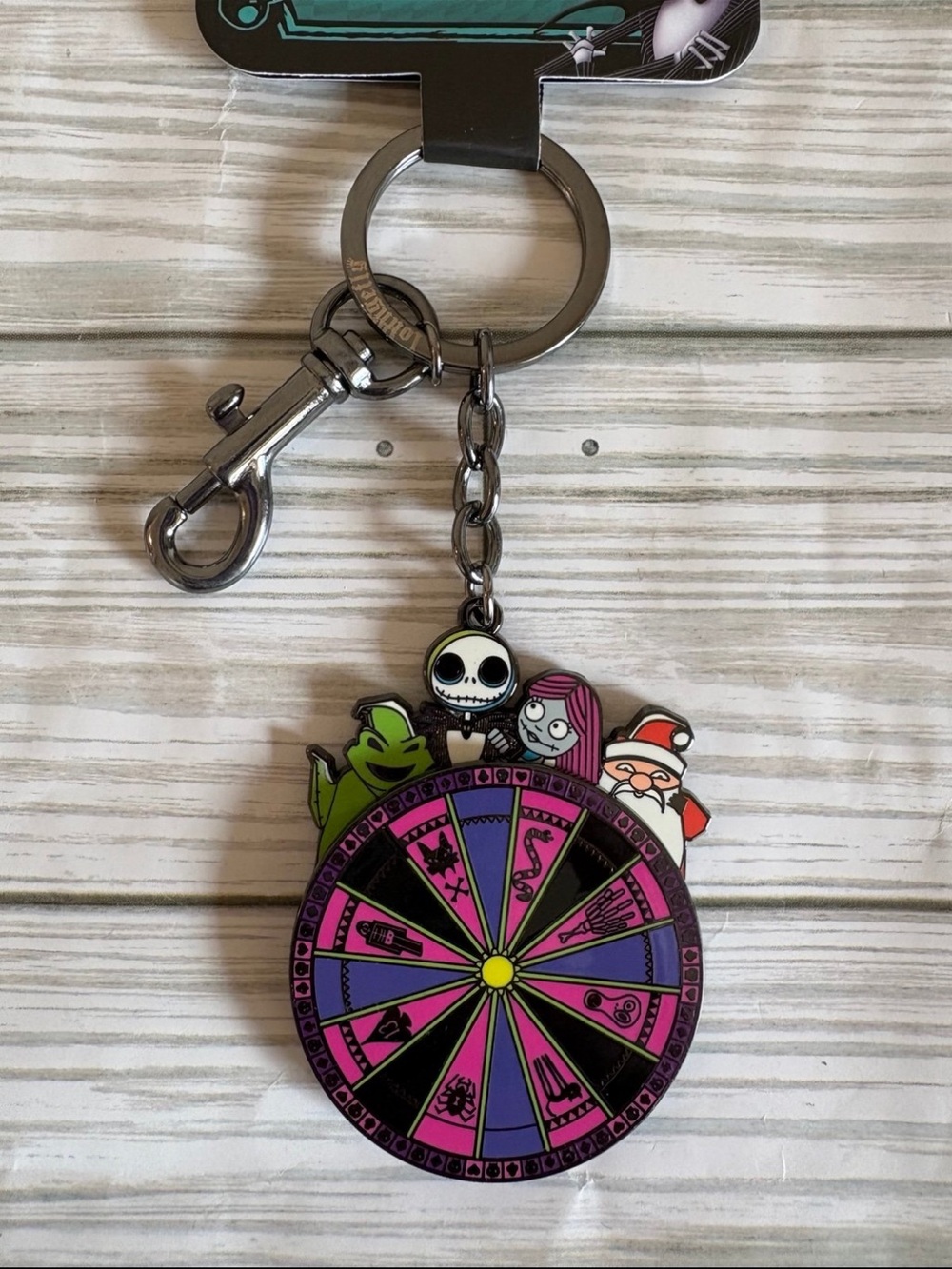 🎃Loungefly Disney NBC Spinning Wheel Enamel Keychain